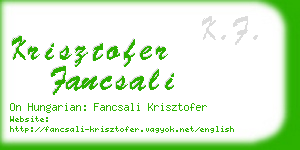 krisztofer fancsali business card